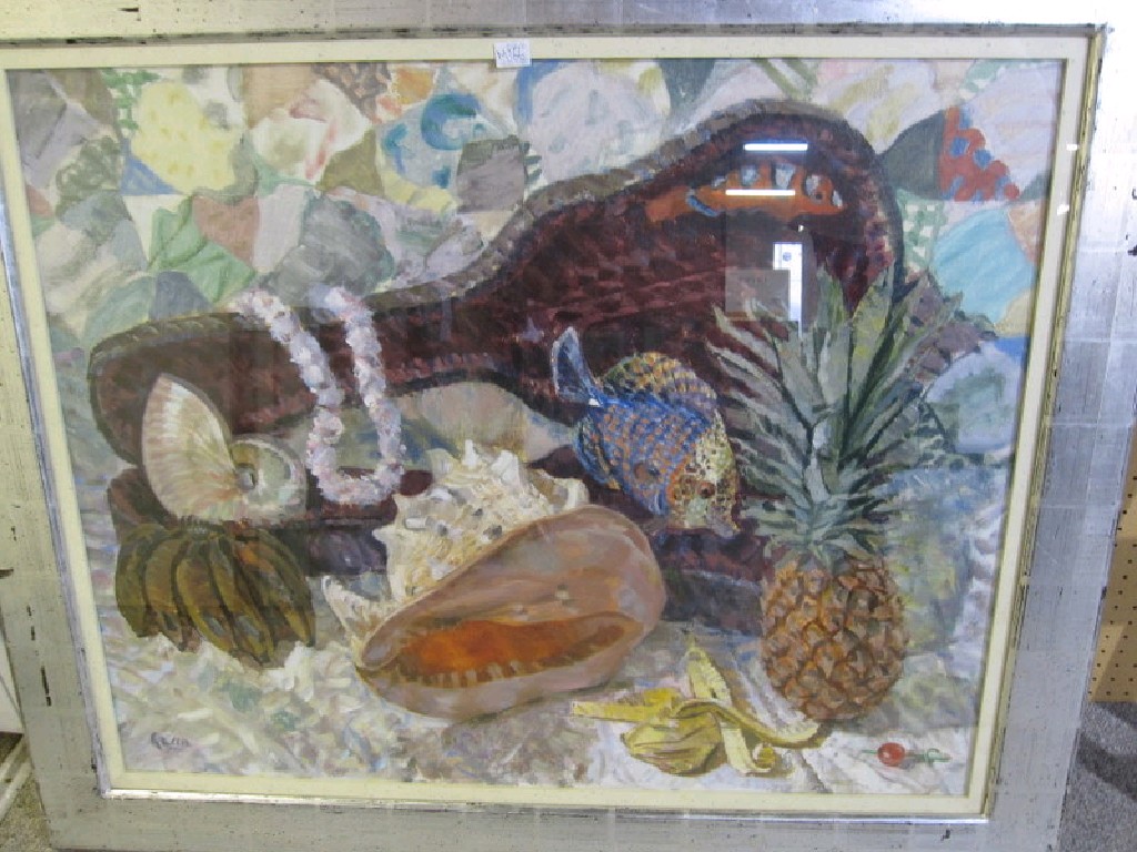 Appraisal: DEREK GREEN Oil on canvas 'Hawaiian Plunder' signed