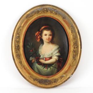 Appraisal: th Century Oil On Board Portrait Of A Child With