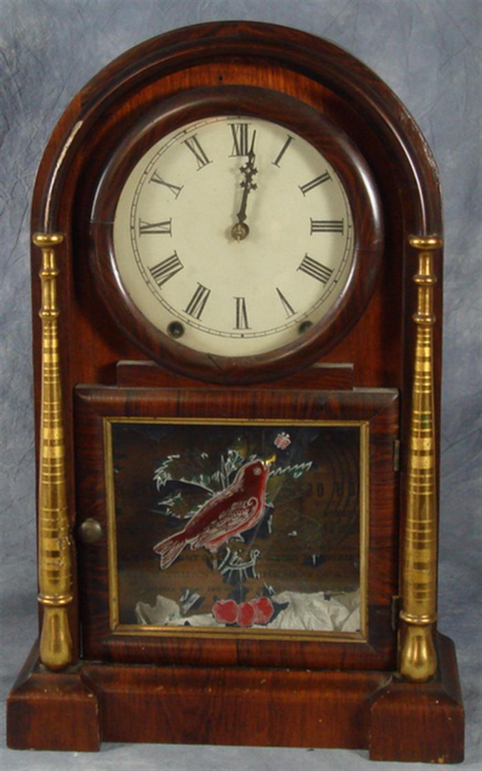 Appraisal: Ansonia Brass and Copper Co rosewood cottage clock gilt columns