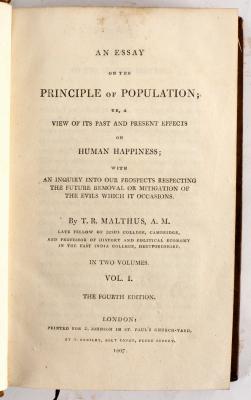 Appraisal: Malthus Thomas An Essay on the Principle of Population Fourth