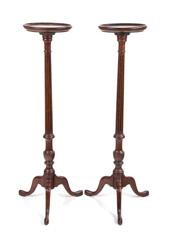 Appraisal: Sale Lot A Pair of Georgian Style Mahogany Plant Stands