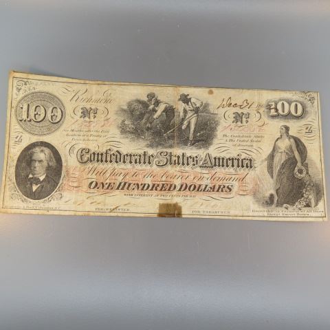 Appraisal: Confederate Note Richmond Virginia cotton pickers more