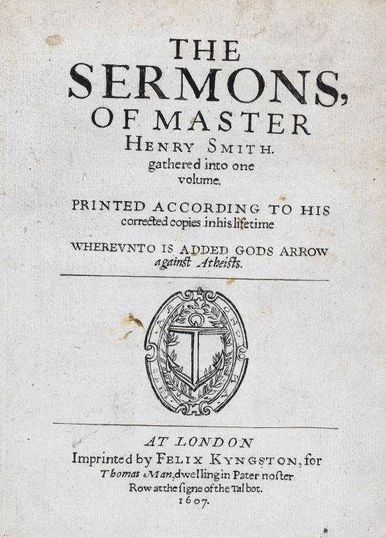 Appraisal: SMITH H THE SERMONS OF MASTER HENRY SMITH GATHERED INTO