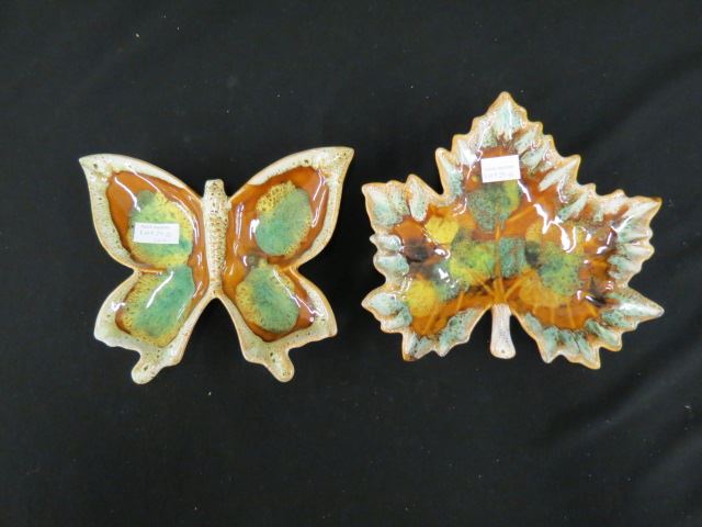 Appraisal: Van Briggle Art Pottery Figural Dishes butterfly and leaf largest