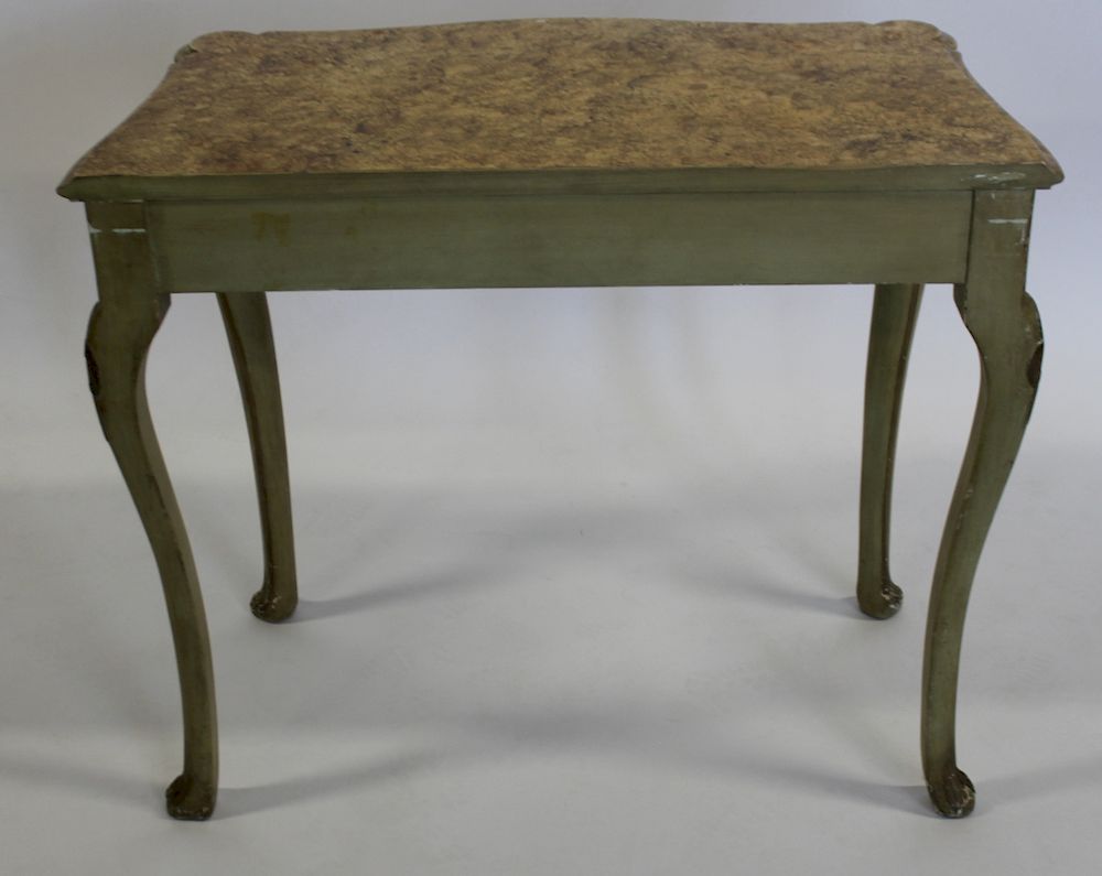 Appraisal: Antique Painted Louis XV Style Console With Faux Top From