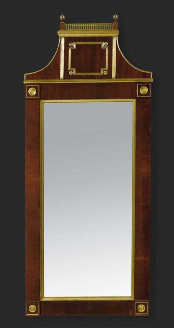 Appraisal: MIRROR Louis XVI style Russia th century Mahogany frame with