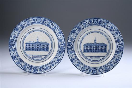 Appraisal: TWO RARE CHINESE BLUE AND WHITE PORCELAIN TULLGARNS SLOTT PLATES