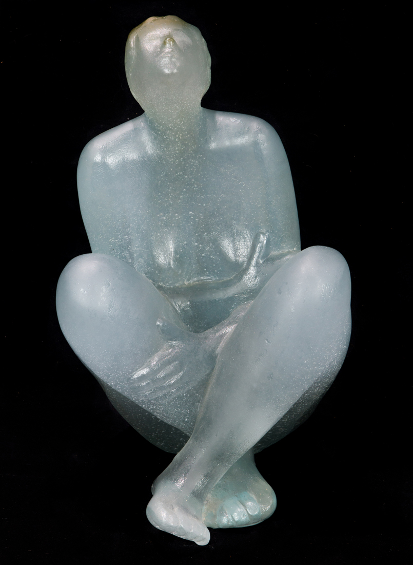 Appraisal: A DAUM PATE DE VERRE GLASS FIGURE OF LA BRISE