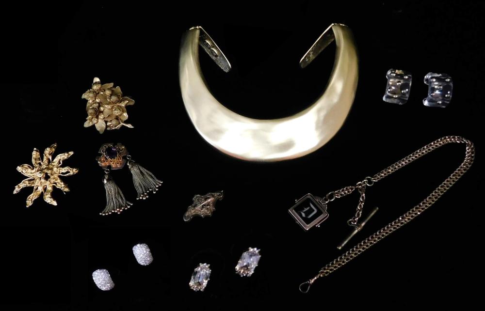 Appraisal: JEWELRY Fine Costume and Victorian jewelry nine pieces including Miriam