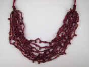 Appraisal: A strand garnet fringe necklace approx cm long fringe approx