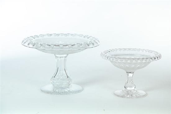 Appraisal: TWO ENGRAVED GLASS COMPOTES American or English late th century