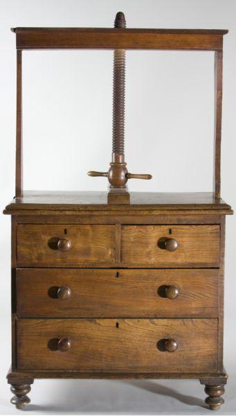 Appraisal: English Linen Press Chest early th c elm with pine