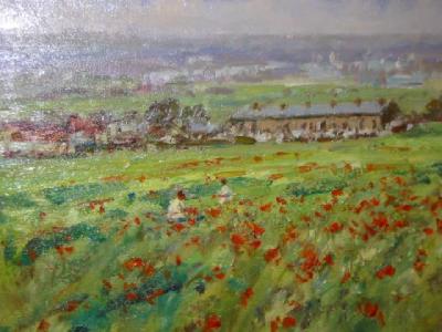 Appraisal: NEVILLE BARKER Children in a Poppy Field Village in the