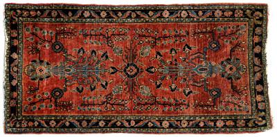 Appraisal: Sarouk rug tree and floral designs on faded burgundy ground