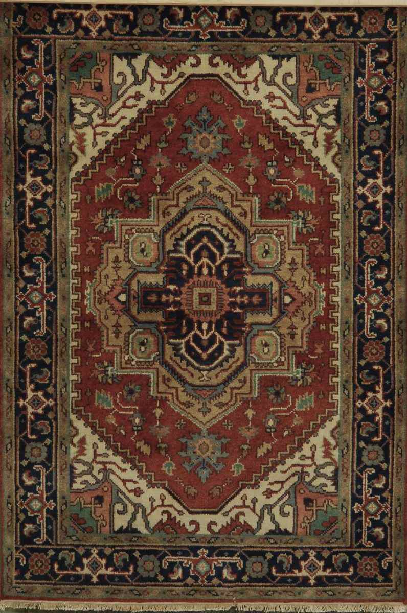 Appraisal: ORIENTAL RUG SERAPI DESIGN ' x ' '' Gabled medallion