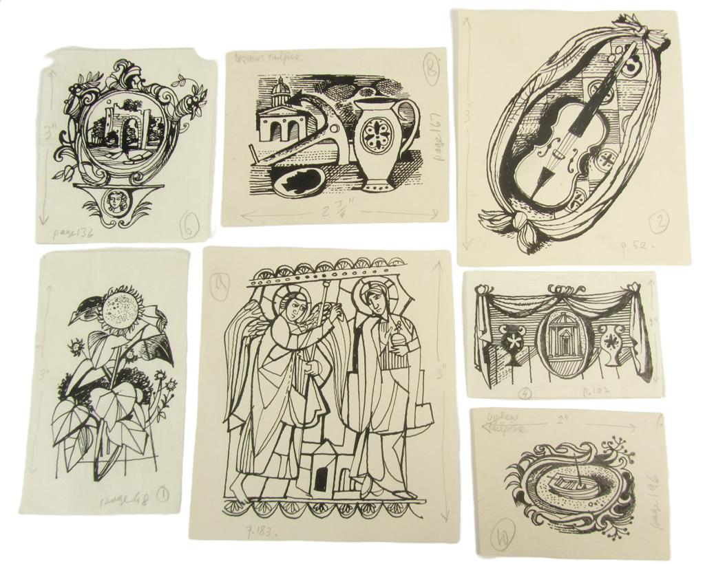 Appraisal: Minton John - original sketches original ink sketches on paper