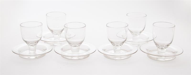 Appraisal: Set of Six English Glass Cups With attached stands x