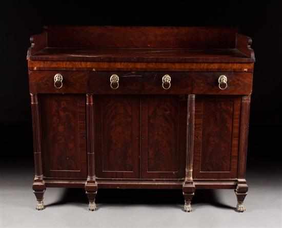 Appraisal: American Classical carved mahogany sideboard New York circa with raised