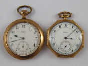 Appraisal: A mixed lot comprising two gold plated Waltham pocket watches