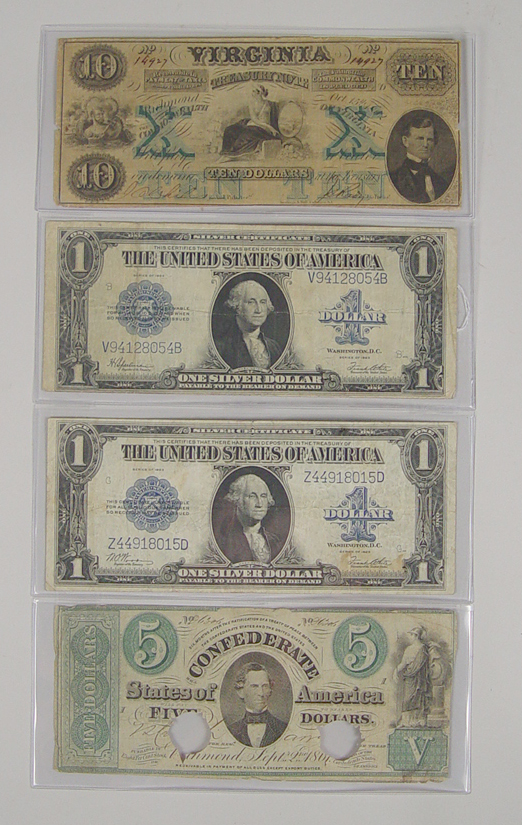 Appraisal: Two Large Series Silver Certificate Notes Both grade Very Good