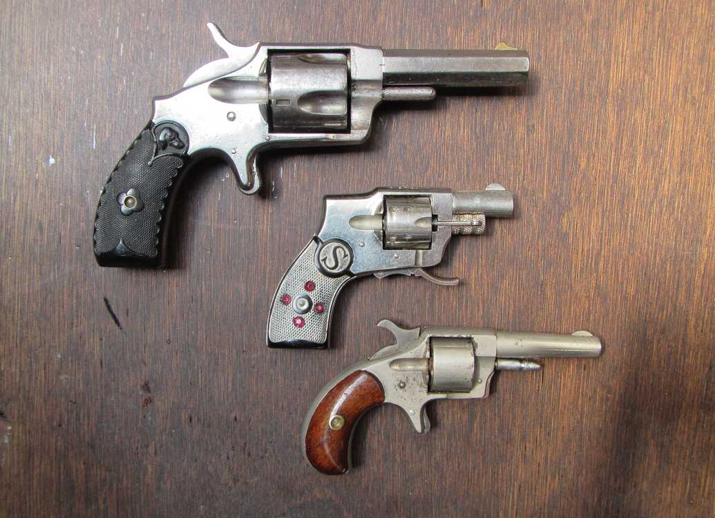 Appraisal: THREE REVOLVERS Hopkins Allen XL no single action RF caliber