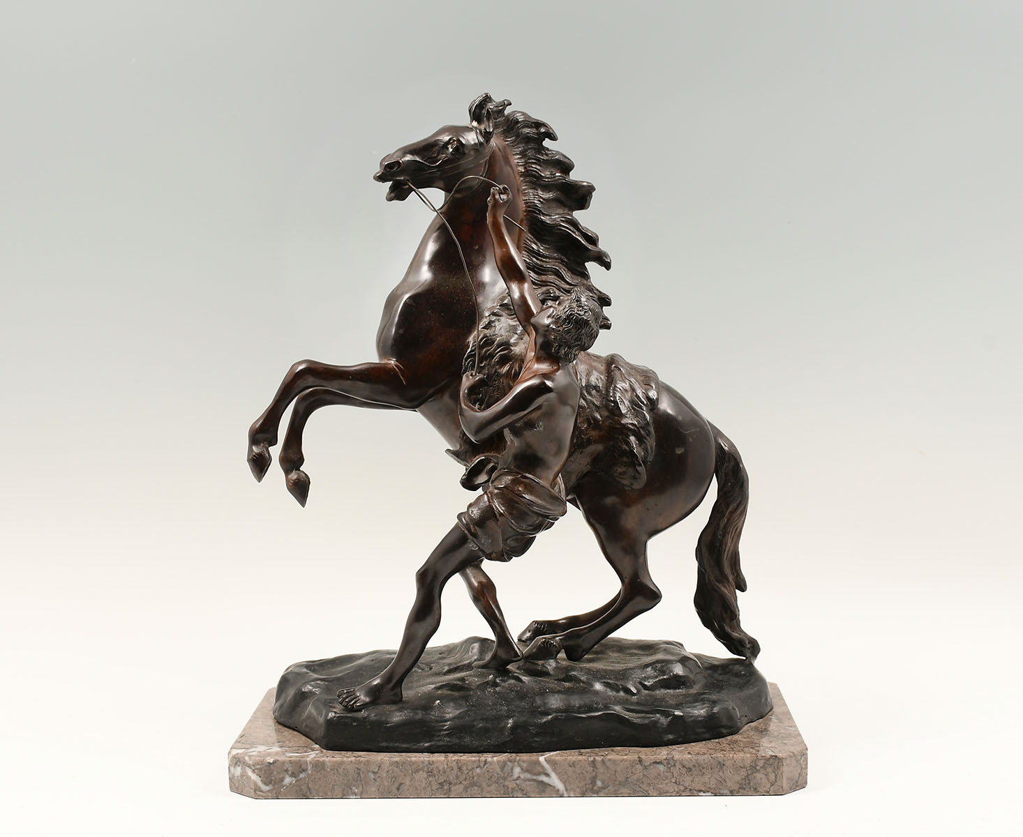 Appraisal: FINE BRONZE REARING MARLY HORSE After Coustou signed Hunt possibly