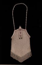 Appraisal: Whiting and Davis Sterling Mesh Bag German Early th Century