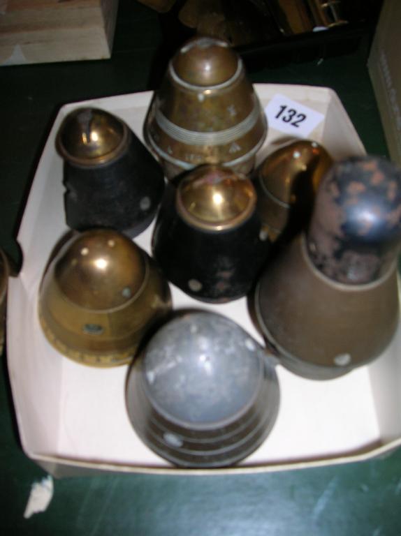 Appraisal: Seven assorted artillery shelled fuses two sectioned to show internal