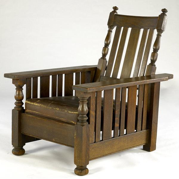 Appraisal: PAINE FURNITURE Transitional Morris chair with eight slats under each