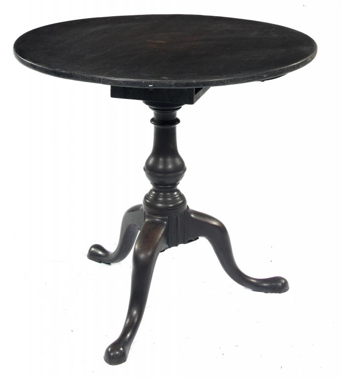 Appraisal: A GEORGE III MAHOGANY TRIPOD TABLE the circular top on