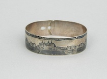 Appraisal: A Russian Silver Niello Bracelet An interesting Russian silver and