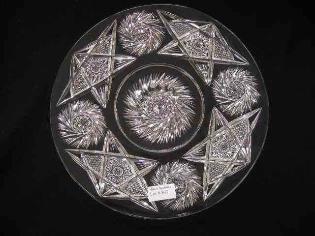 Appraisal: Clark Cut Glass Dessert Tray center pinwheel surrounded by pinwheels