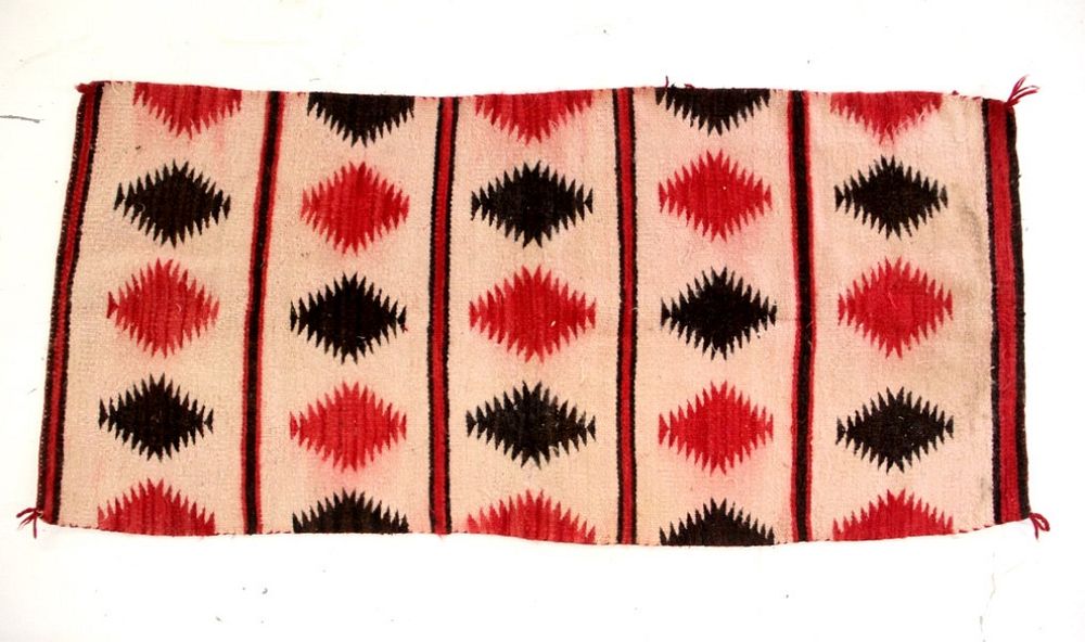 Appraisal: Navajo Sawtooth Borderless Crystal Rug c s For your consideration