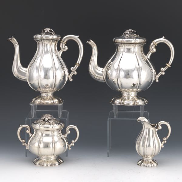 Appraisal: AUSTRIAN SILVER FOUR-PIECE TEA COFFEE SERVICE CA - Four pieces