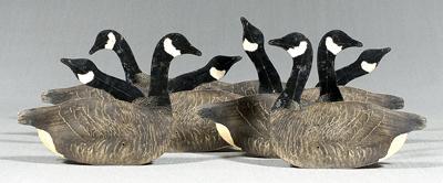 Appraisal: Set of Johnson folding goose decoys eight decoys with eight