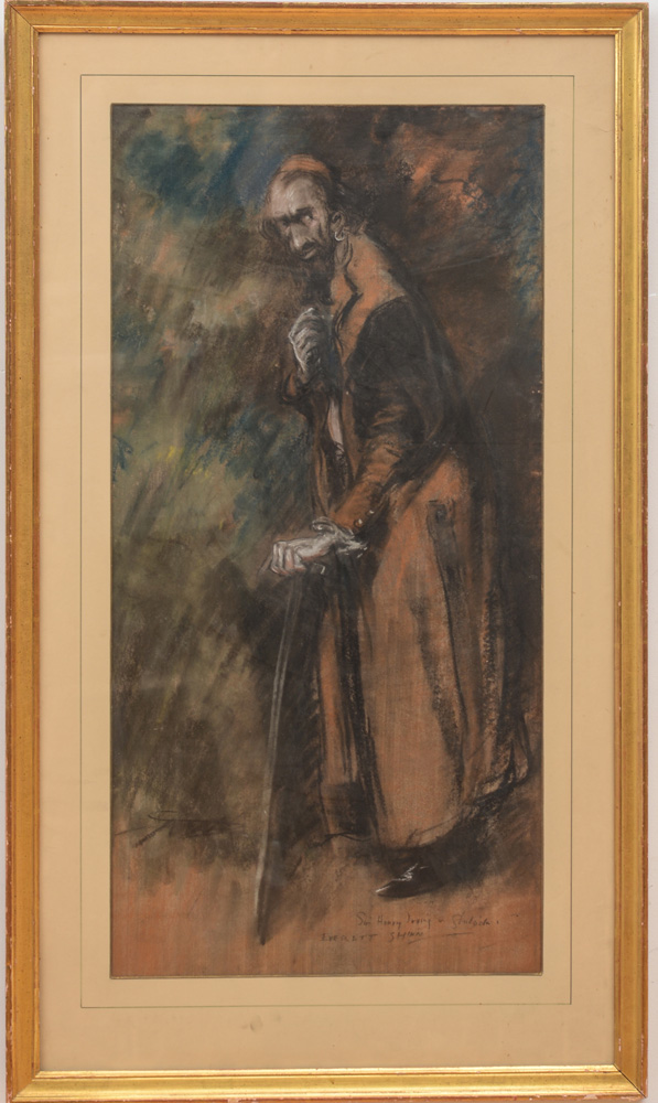 Appraisal: EVERETT SHINN SIR HENRY IRVING AS SHILOCK Pastel on paperboard