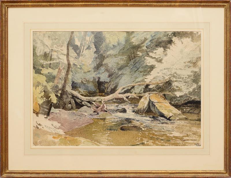 Appraisal: CHARLES KNIGHT - STREAM LANDSCAPE Watercolor on paper signed 'Charles