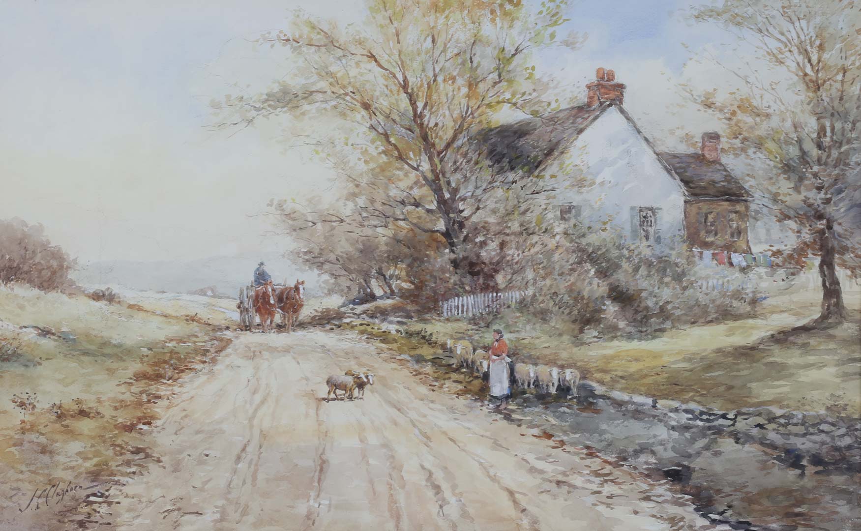 Appraisal: J C Claghorn In the Shenandoah Hills watercolor Joseph Conover