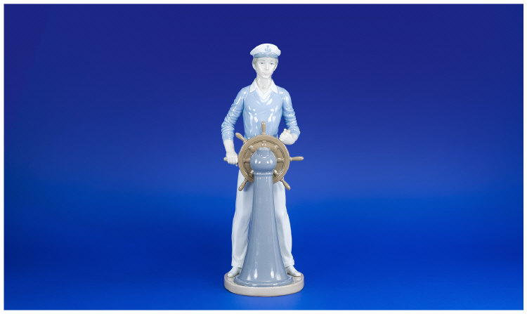 Appraisal: Lladro Figure Sailor at the Wheel No Stands inches high