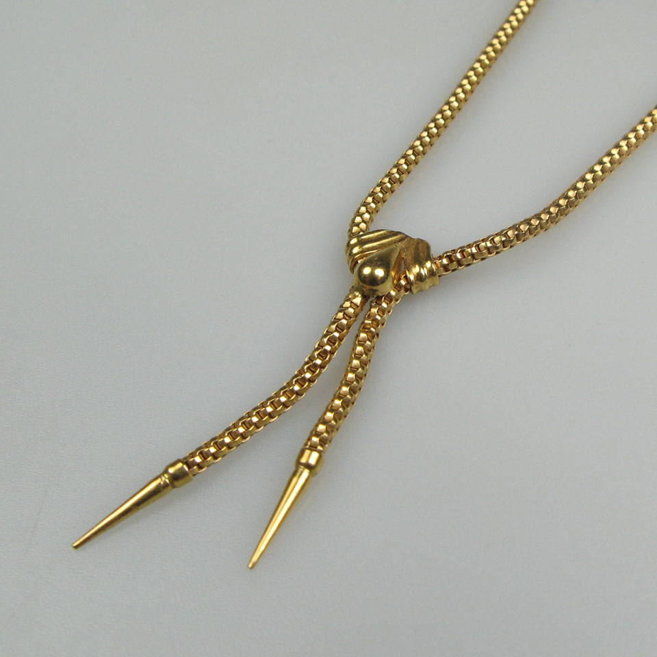 Appraisal: Italian k Yellow Gold Bolo Style Necklace Length - cm