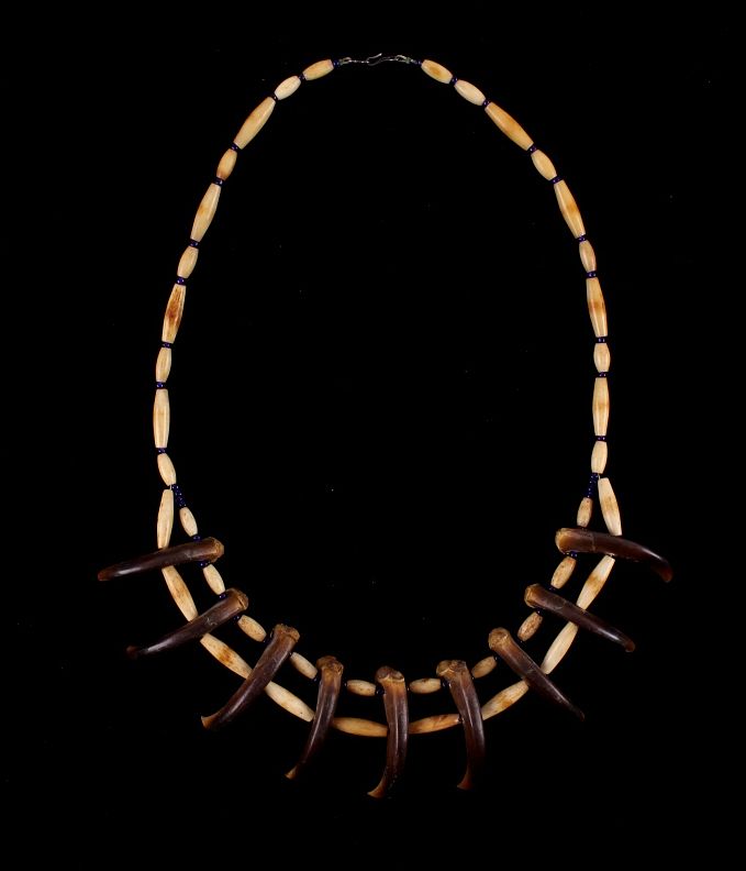 Appraisal: Sioux Grizzly Bear Claw Bone Bead Necklace Featured in this