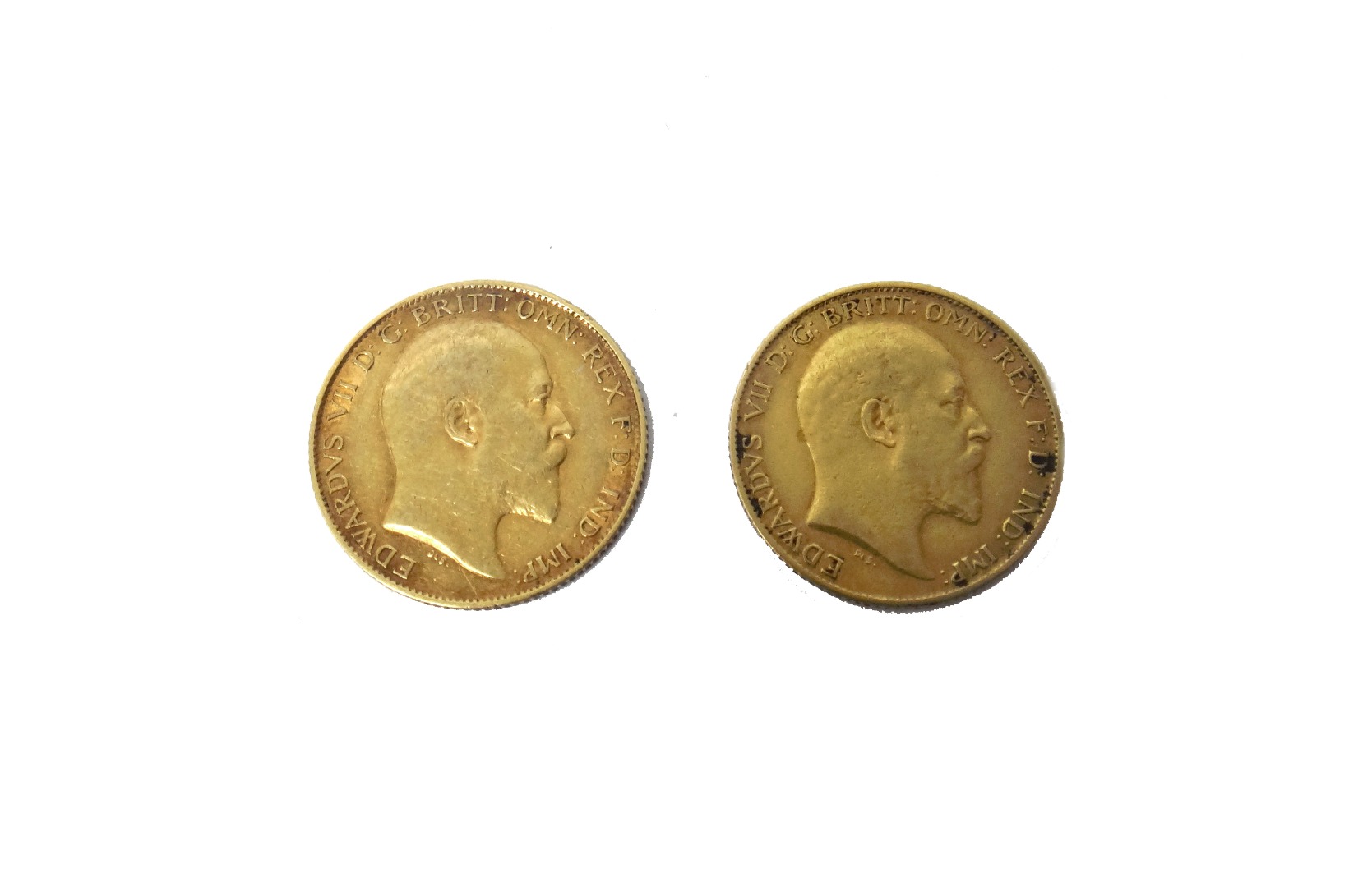 Appraisal: Two Edward VII half sovereigns and