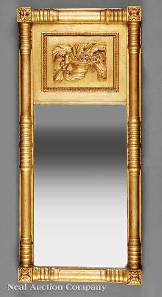 Appraisal: An American Classical Carved Giltwood Pier Mirror rectangular mirror plate