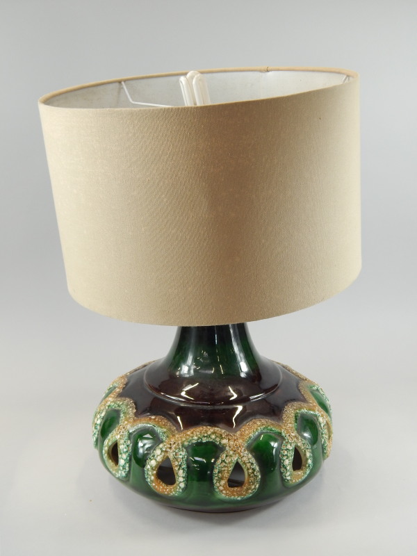 Appraisal: A German Fat Lava type Retro style lamp base with