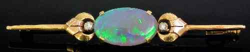 Appraisal: A late th Century French gold coloured metal mounted opal