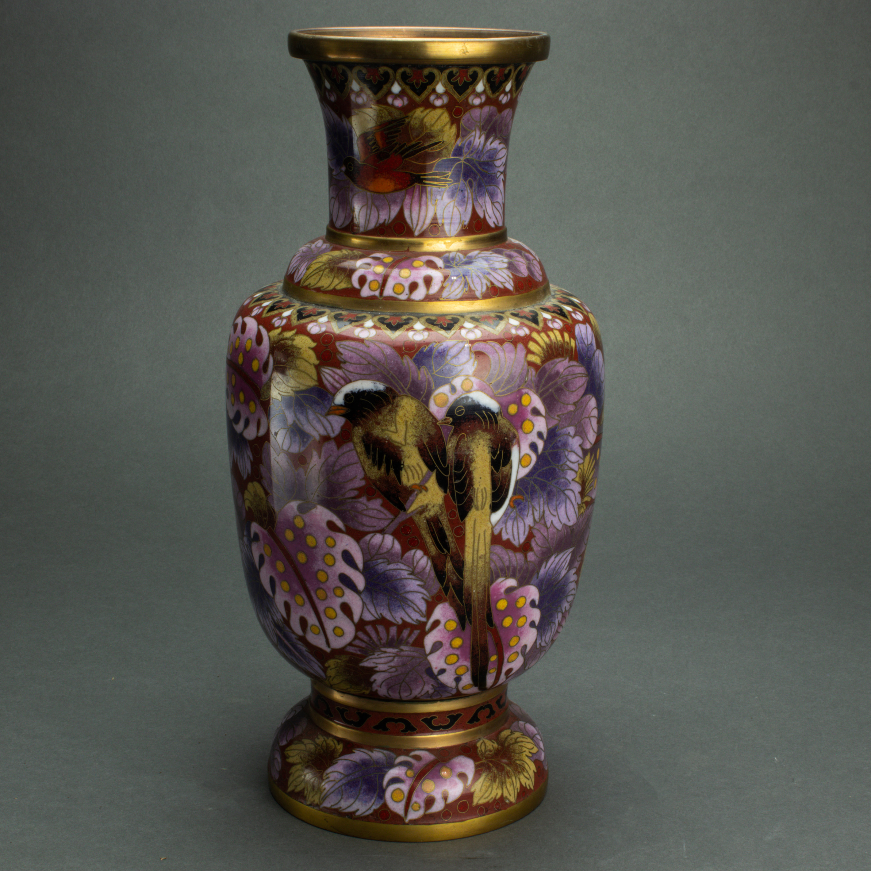 Appraisal: CHINESE CLOISONNE ENAMEL VASE Chinese cloisonne enamel vase h