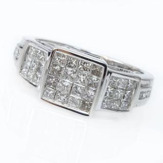 Appraisal: Vintage Invisible Cet Princess Cut Diamond and Karat White Gold