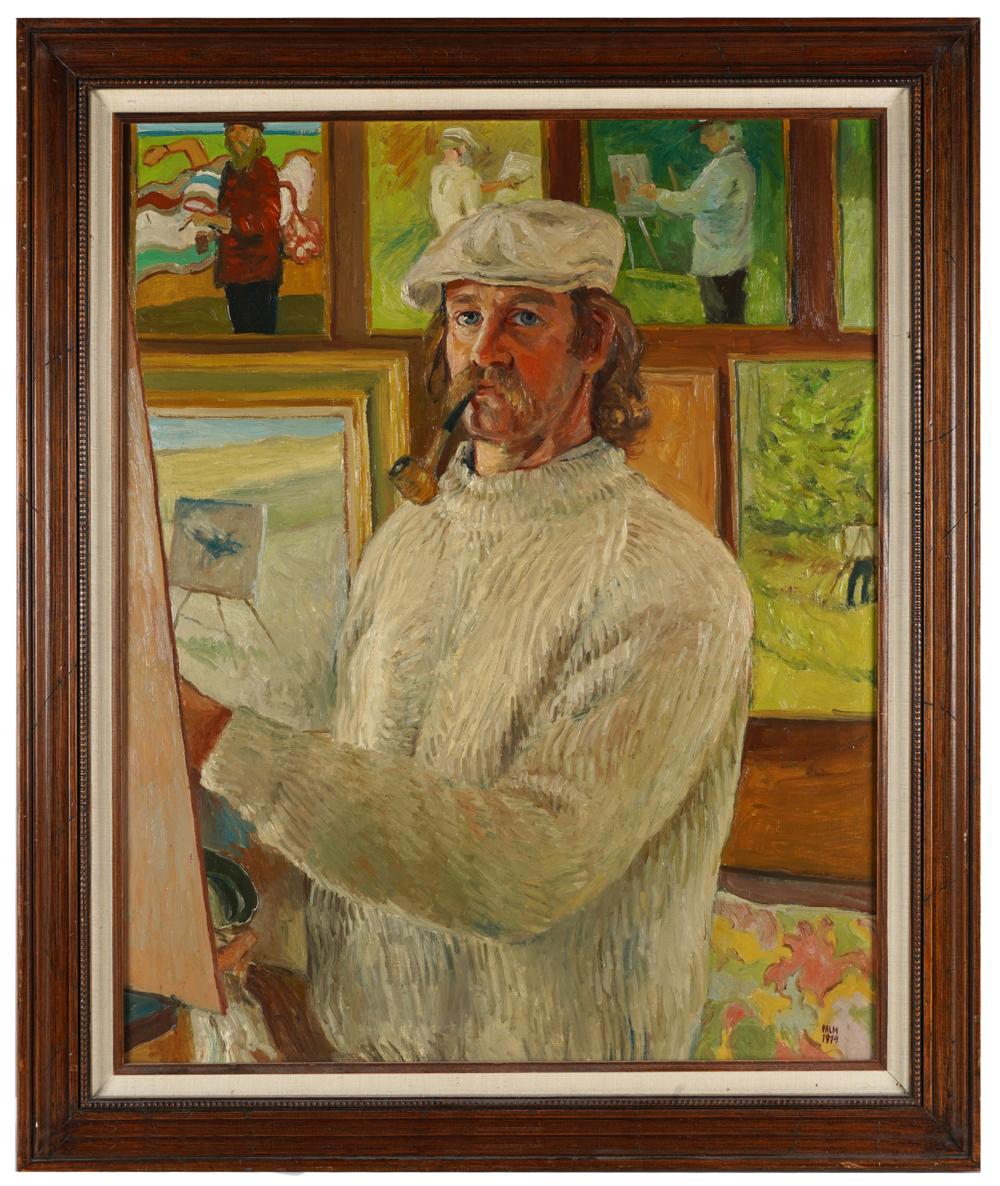 Appraisal: OLAF PALM - PORTRAIT OF AN ARTIST oil on canvas