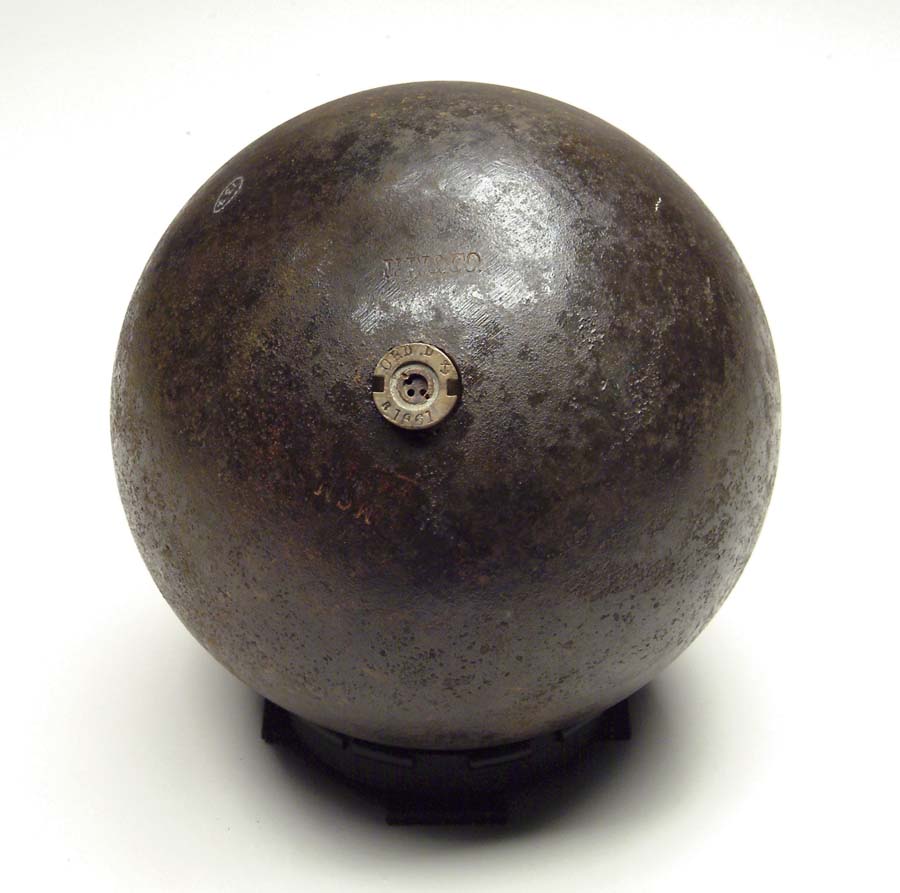 Appraisal: US DAHLGREN CANNONBALL Non-excavated Dated and stamped MCM US Navy