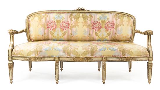 Appraisal: Sale Lot An Italian Painted and Parcel Gilt Settee th